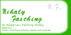 mihaly fasching business card